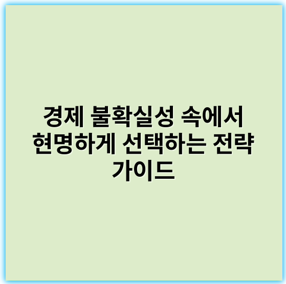 경제 불확실성 속에서 현명하게 선택하는 전략 가이드