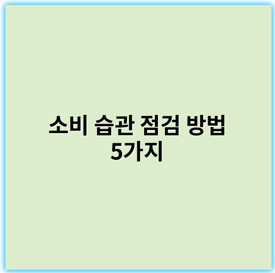 소비 습관 점검 방법 5가지, 재무건강 체크하기